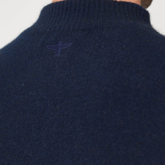 Untouched Wool Cassum Navy Blue Half Zip Men’s Sweater in Large - Picture 5 of 8